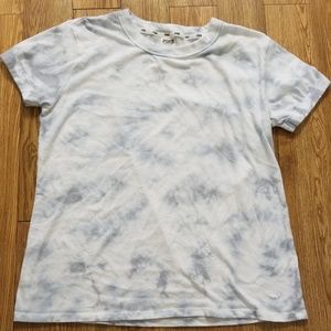 White and light gray tie dye t-shirt